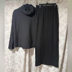 SHEIN Black Ribbed Top and Skirt Ensemble